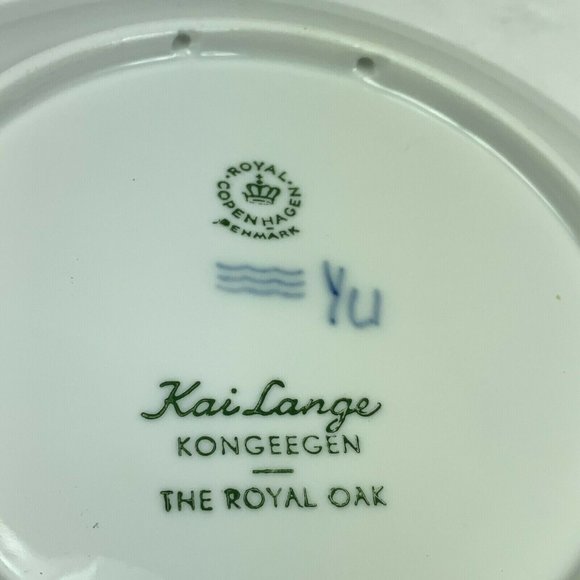 Royal Copenhagen Kongeligt Plate The Royal Oak Kai Lange Danish Underglaze Blue - Picture 5 of 5
